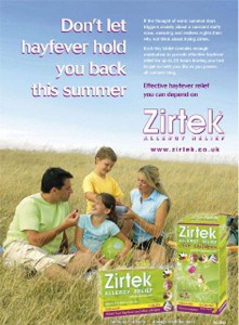 Jason, Chloe, Louis (back) and Michelle, Advert for Zirtek
